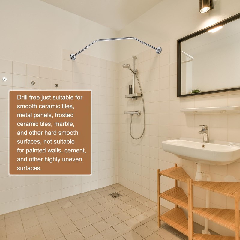 uxcell Stretchable Shower Curtain Rod Rack, Stainless Steel Diamond Shaped