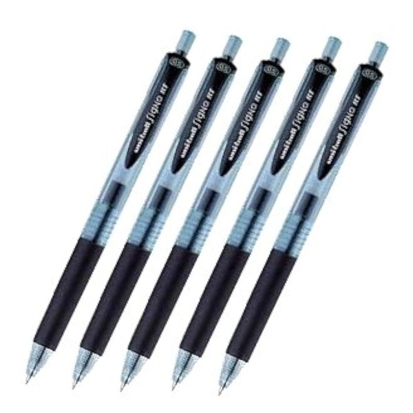 UNI - BALL SIGNO RTゴムグリップ&クリックRetractableウルトラMicro Point Gelペン－0.38 mm-black ink-valueのセット5 1
