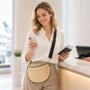BBORGDC Summer Straw Bum Bag for Women, Woven Crossbody Fanny