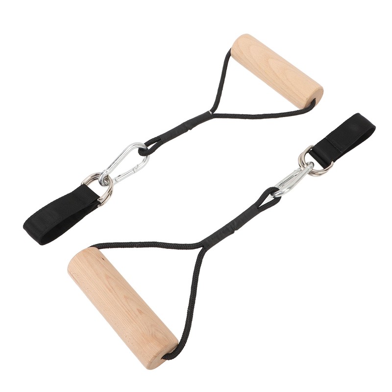 Wooden Gymnastic Rings Portable Pull Up Handles Arm Strength Trainer