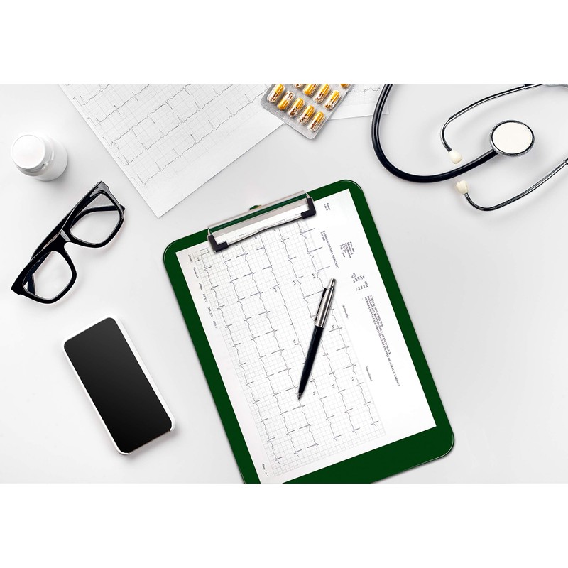 Better Office Products Green Plastic Clipboards, 12 Pack, Durable, 12.5