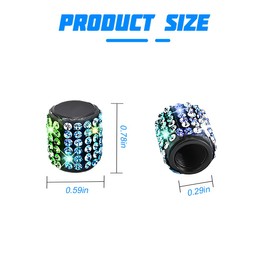 Mandark Bling Car Tire Valve Stem Caps, 4PCS Crystal Rhinestone Vehicle Tyre Valve Cover, Dustproof Automotive Exterior Protecetion Accessories, Universal for SUV Sedan Truck (Multicolor-A)