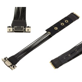 KALEA-INFORMATIQUE M2 NVMe M Key Port Adapter to Oculink SFF-8612 PCIe 4.0 Compatible with 64GT/s Bandwidth