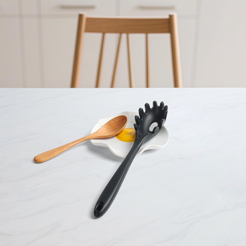 2Pcs Egg Spoon Rest Handmade Ceramic Cooking Stove Top and