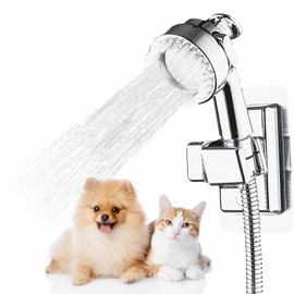 StoneStream Handheld Shower Head with Soft Comb for Foaming and Pampering Pets | High Pressure Showerhead with 3 Sprayer Setting, Built-in Bristles for a soothing grooming Routine for Dogs, Cats