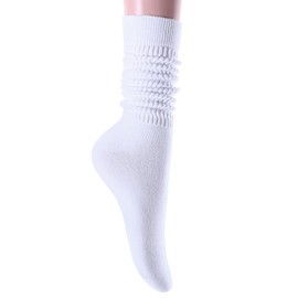 Zmart Novelty Slouch Socks For Women, Scrunch Socks For Girls, Cotton Long Tall Tube Socks White