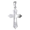 Materia KA-115 Small Cross Necklace 925 Silver with Zirconia Matte