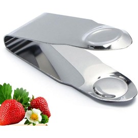 Stainless Steel Strawberry Huller & Stem Remover – Fruit Corer for Potatoes, Pineapples, Carrots, Tomatoes – Kitchen Gadget, Silver, 2.8 inches