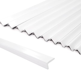 SUNWINGS 10-Pack 36 Inch Peel and Stick Aluminum Tile Trim, Decorative Kitchen Backsplash Trim Edge, Self Adhesive Tile Liner Matte Milky White