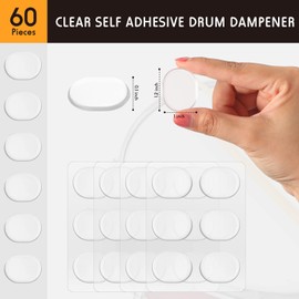 Yeshone 60 Pieces Drum Dampeners Gel Pads Silicone Soft Moon Gels for Drums Cymbals Tone Control Accessories