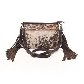 Merbaa Women Natural Cowhide Leather Hand Bag With Adjustable Detachable Strap Leather Messenger Handbang- Side Sling Bag