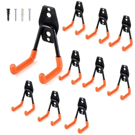 AOBEN Garage Hooks Heavy Duty, Steel Garage Storage Hooks, Utility Tool Hangers and Combinable Wall Mount Garage Hooks for Organizing Ladder, Hold Chairs, Heavy Tools  (Small U, 10 Pack)