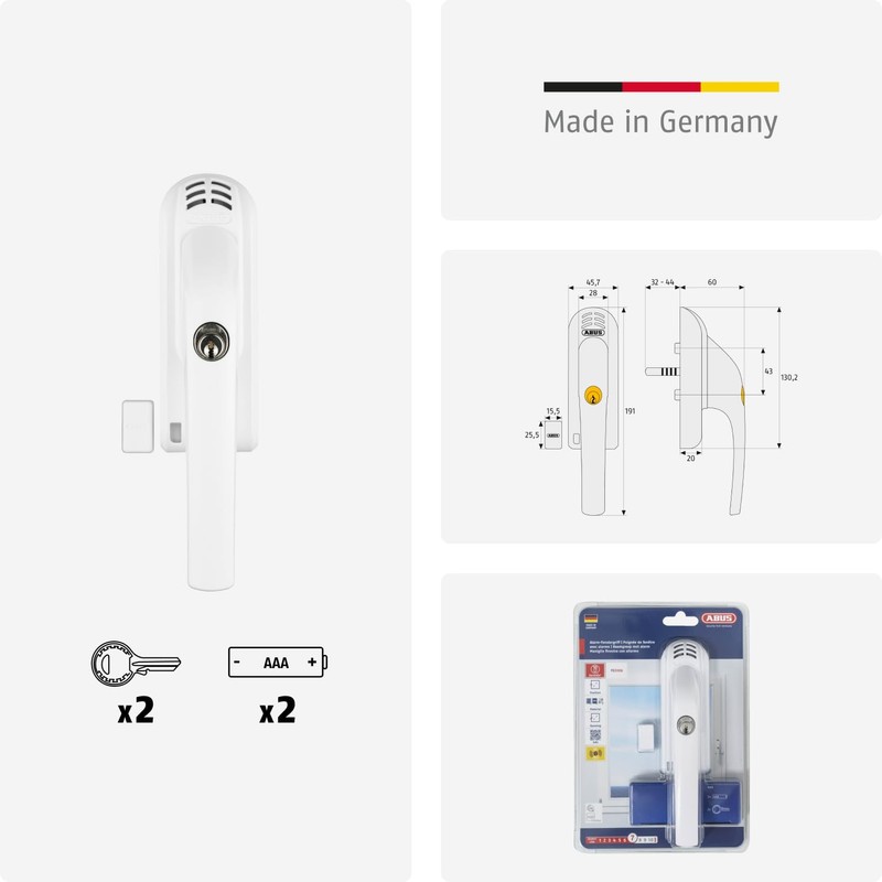 ABUS FG300 373732 Lockable Window Handle AL0125, Keyed Alike, Brown,