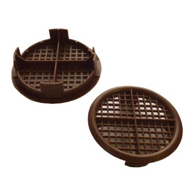 50 x Brown Plastic 70mm Round Soffit Air Vents/UPVC Push Fit Eaves Disk Fascia