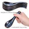 Cididu Set of 8 Asian Soup Spoon Ceramic, Blue Chinese