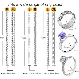 Ryaner Ring Size for Loose Rings,16pcs set, Invisible Clear Silicone, Non-Slip Adjustable Ring Size, Tightener Guards, Make Rings Smaller Without Resizing（Yellow and transparent）