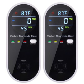 3-in-1 Carbon Monoxide Detectors Plug in Wall, Portable Carbon Monoxide Detector for Travel, CO Gas Meter Temperature Humidity Sensor Built-in with LCD Display Voice Light Warning