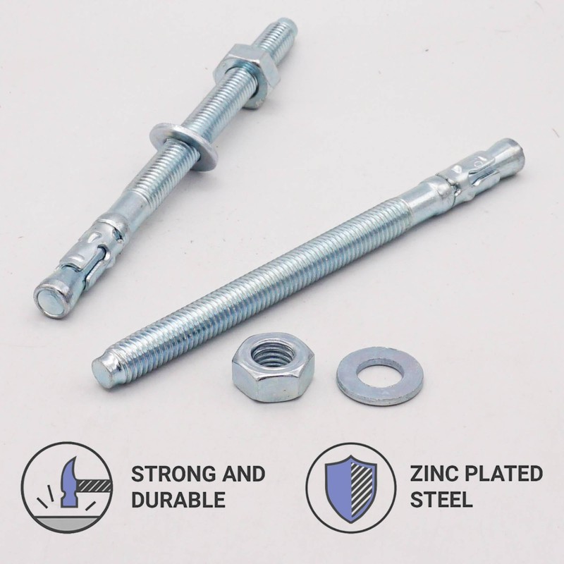 SKIR'CO (Pack of 8) Galvanised Wedge Anchors M10 x 140