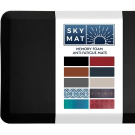 Sky Solutions Anti Fatigue Floor Mat 3/4" Thick Standing Rug (20 x 39", Black)