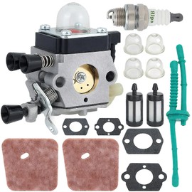 FS55 Carburetor with Rebuild Kit & Fuel Lines for HL45 FS55R FS45 FS38 Easy-Start Carb for Hedge Trimmer, Weed Eater, Chainsaw Replaces 4140 120 0600