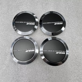 Work Wheels Emotion Black Flat Center Caps ZR10 CR Kiwami 4pcs genuine ship now!