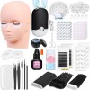 Kit De Extensiones De Pestañas Con Molde Y Cola Negro
