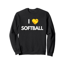 I Love Softball Softball Lovers Heart Girls Women Sweatshirt