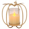 ZpigToor 6.9" Metal Pumpkin Candle Holder with LED Candle,Fall Candle