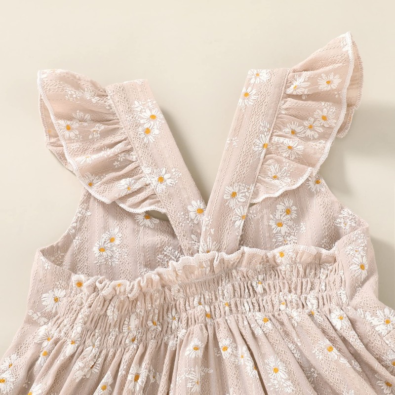 YOUNGER TREE Toddler Baby Girl Dress Summer Outfits Floral Flutter