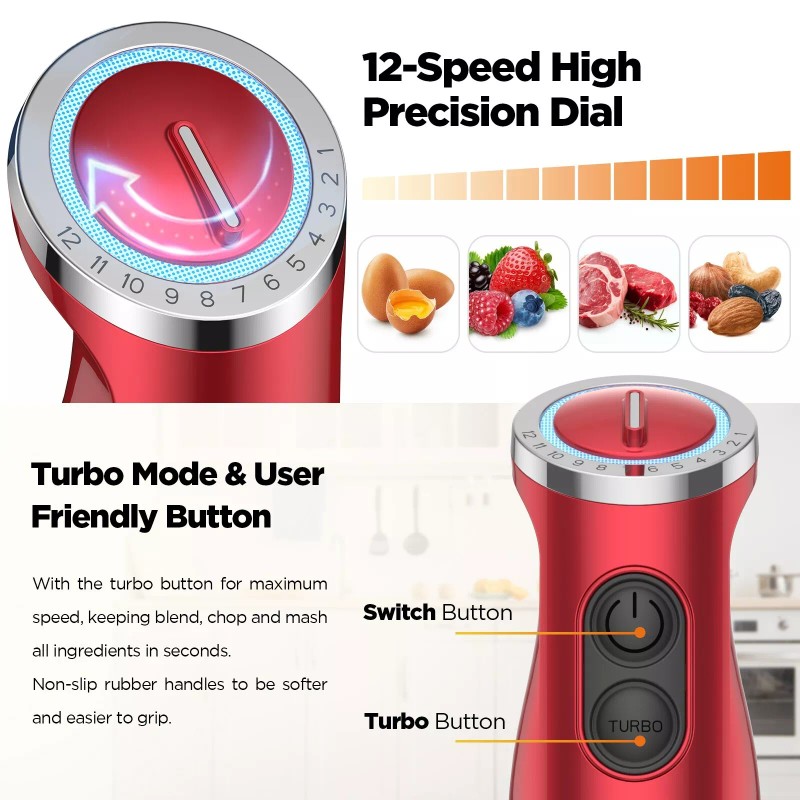 KOIOS 1000W Immersion Blender Handheld Blender Electric 5-in-1 Hand Blender