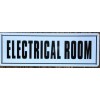BuildingSigns.com ELECTRICAL ROOM SIGN (8X3.5 SILVER SILVER BACKGROUND, ALUMINUM) -REF24-1027