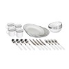 Stansport Deluxe 24-Piece Enamel Tableware Set - White (11220-03)