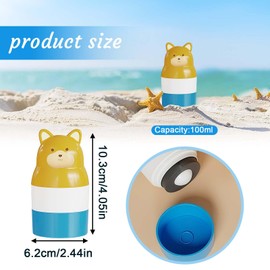 LUMOOM Sunscreen Applicator Refillable, Sunscreen Applicator for Children Adults, Roll-on Sponge Applicator, Cream Aid, Portable Sun Protection Roller for Travel (Blue)