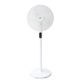 SF-16D48W: 16″ DC-Motor Energy Saving Stand Fan with Remote and Timer – Piano White