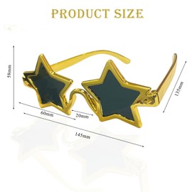 Bliceon 2PCS Star-Shaped Sunglasses - 80s Pentagram Star Glasses, Funny Unbreakable Star Glasses for Parties & Photo Booth Props - Fun Accessories for Kids and Adults