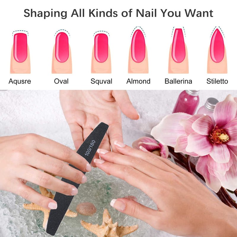 Kafeiya Professional Nail Files,5 PCS Nail File Double Sided Emery