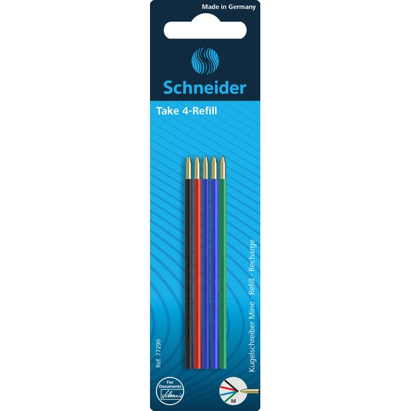 Schneider Take 4 Ballpoint Refills 5 piece assorted colours