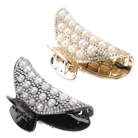 Angoily Hair Claw Clips Women Set of 2 in Yellow Black Rhinestone Hairpin Ponytail Holder Hair Clamps for Women