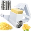 Rotary Cheese Grater with Handle, Handheld Cheese Grater with 2