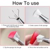 YPYMOD Pack of 200 Nail Art Sponge with Metal Gripper,