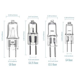 GY6.35 Halogen Bulbs 20W G6.35 20 Watt 12V Halogen Lamps 12 Volt JC Type Halogen Light Bulb,G6.35 GY6.35 Bi-Pin Base,Clear Glass Lens,Warm White 2700K,10 Pack