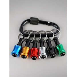 Casual Hex Shank Drill Bit Storage Rod Extension Rod Metal Fun Keychain for Summer, Quick Change Drill Bit Electric Screwdriver Holder for Women & Men - Color: Multicolor, Size: one-size