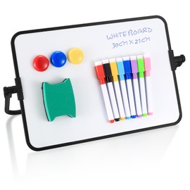 Dry Erase Whiteboards, A4 Size Small Double Sided White Boards, with Dry Erase Pens, Eraser, Magnets for School Home Office Classroom Kids Children Students Drawing Writing - 30x21 cm