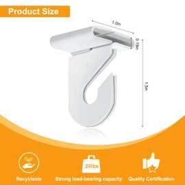 Vicenpal 200 Pair Drop Ceiling Hooks Bulk for Classrooms Hanging, Metal Suspended Track Tile Hooks Aluminum White Heavy Duty T Bar Clips, Hold up to 20 Lbs for School Offices Plants Decorations