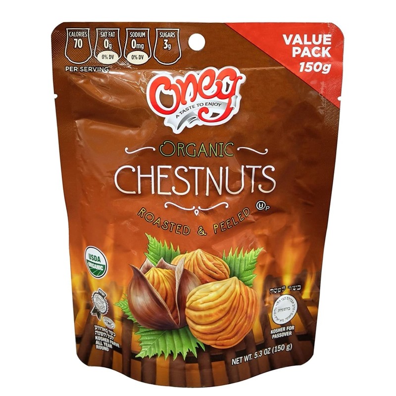 Oneg Roasted and Peeled Chestnuts Organic Chestnut Gluten Free Vegan