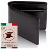 Men's Bifold Wallet, Italian Leather, Bifold Genuine Leather, Italian Bifold Wallet 9, black (1)