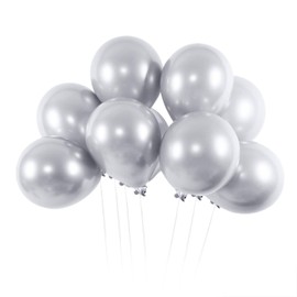 Pack of 50 Silver Balloons, YLSCI Balloons, Birthday Balloons, Metallic Gold Balloons Set, Helium Balloons, Birthday Decoration