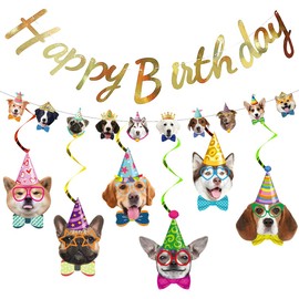 Dog Birthday Decoration, Swirl Decorations, Party Decoration for Dog Themed Parties