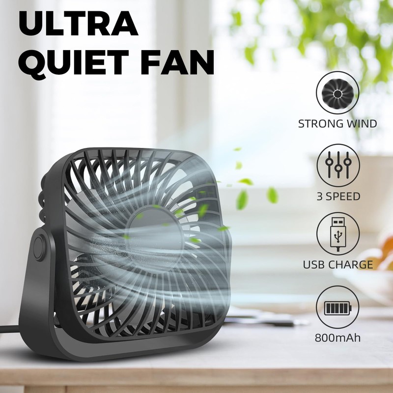 Jsdoin USB Fan USB Desk Small Desktop Cooling Mini Personal,