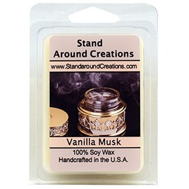 100% All Natural Soy Wax Melt Tart - Vanilla Musk: A warm french vanilla with a hint of musk. - 3oz - Naturally Strong Scented